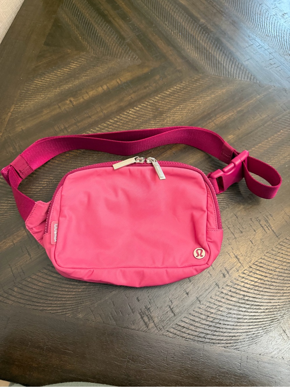 lululemon athletica Bright Pink Crossbody Belt Bag with Magenta Strap